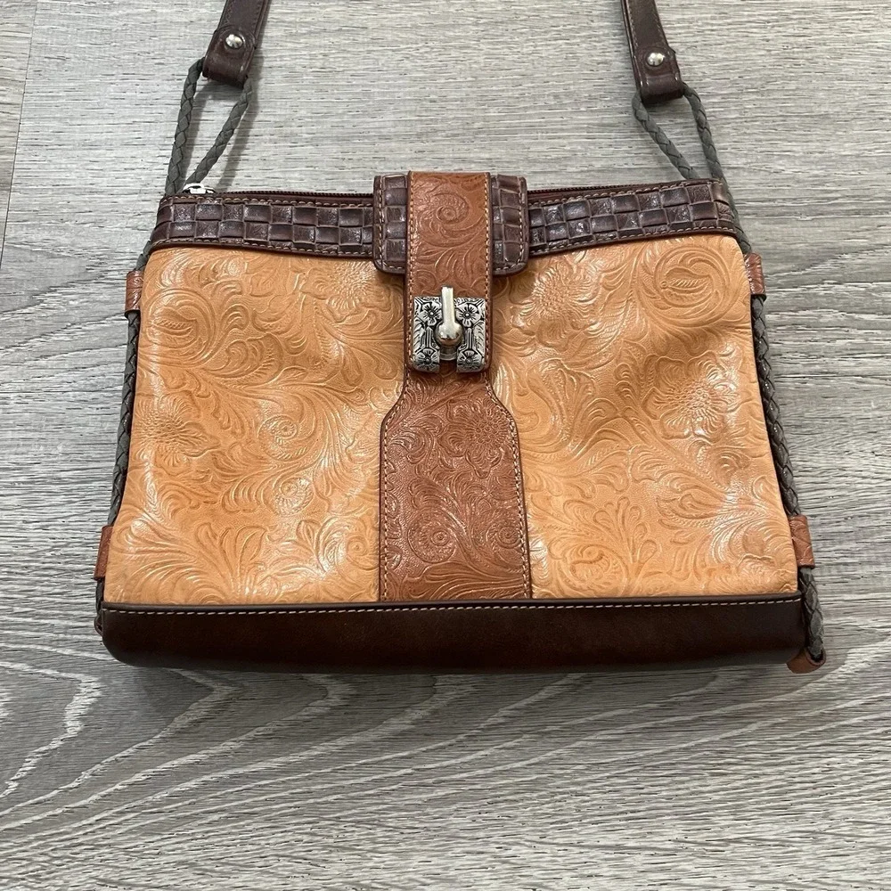 M.C. Marc Chantal Brown Leather‎ Bag Crossbody Purse